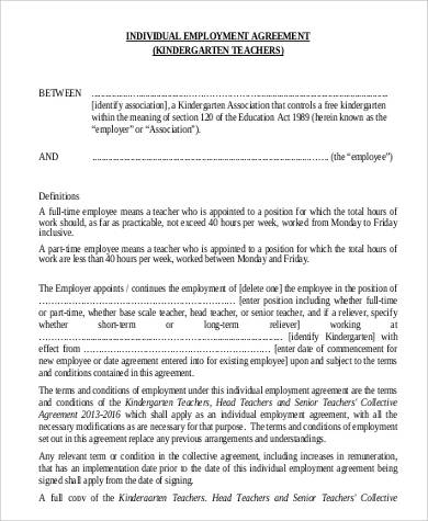 individual employment agreement form
