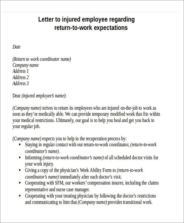 FREE 21 Work Letter Samples In PDF MS Word
