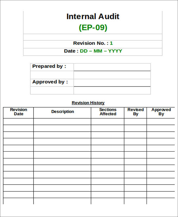 internal audit report in doc3