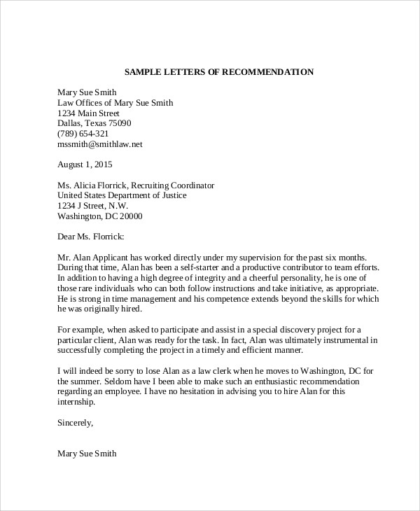 job recommendation letter from a former employer copy