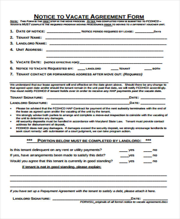 landlord notice to vacate form1