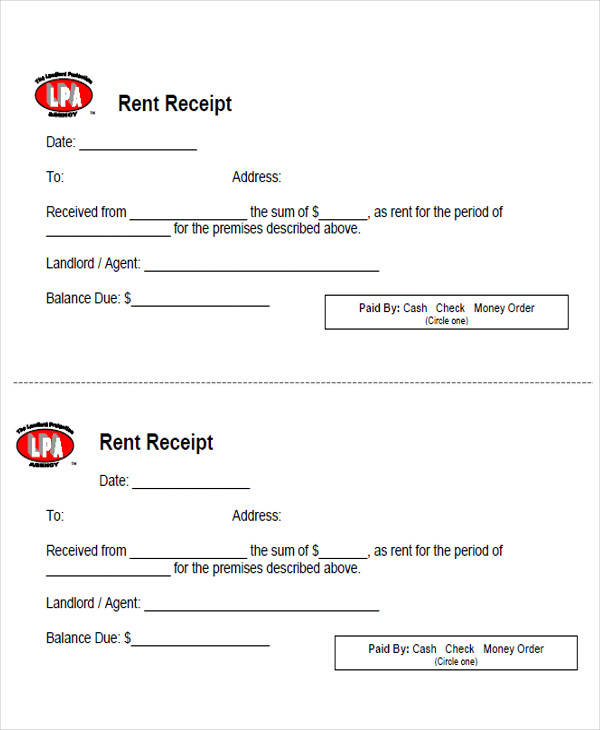FREE 6 Sample Rent Payment Receipts In PDF MS Word