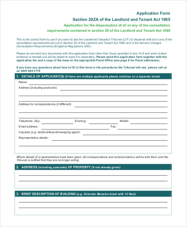 landlord tenant application form