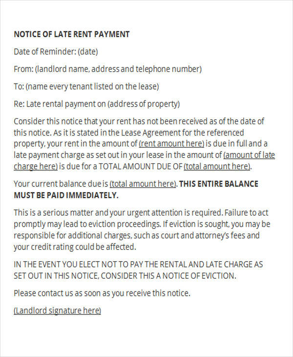 late rent payment notice form1