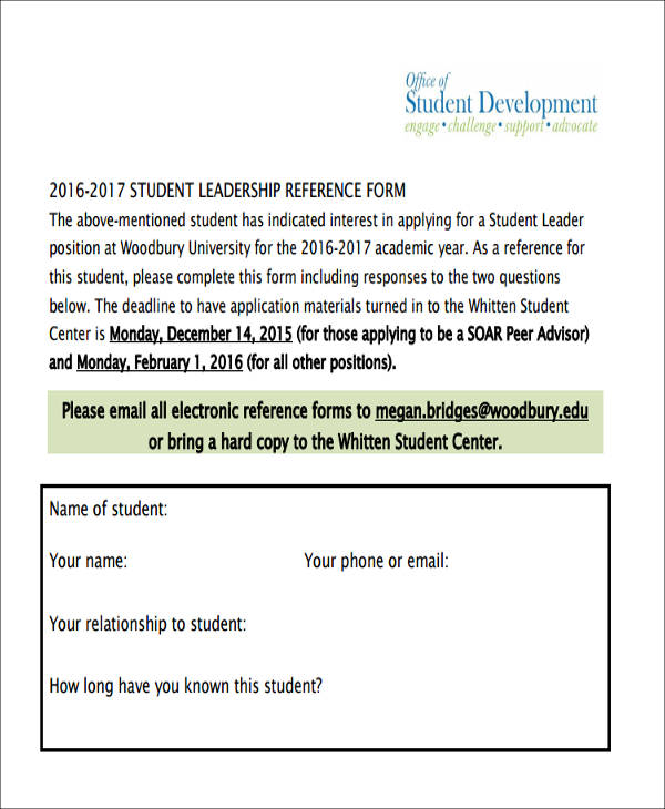 leadership reference form in pdf