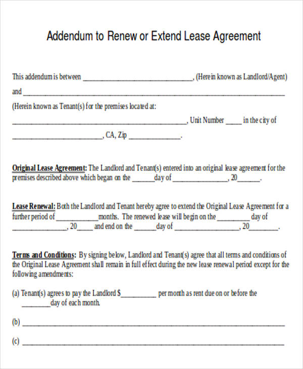 lease agreement renewal letter