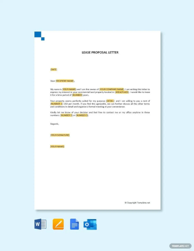 lease proposal letter template