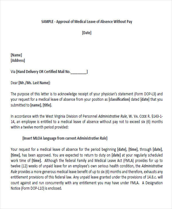 Unpaid Leave Request Letter