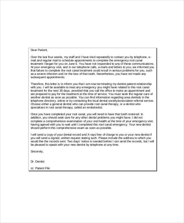 letter to patient regarding medicare advantage termination