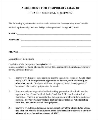loan of equipment agreement