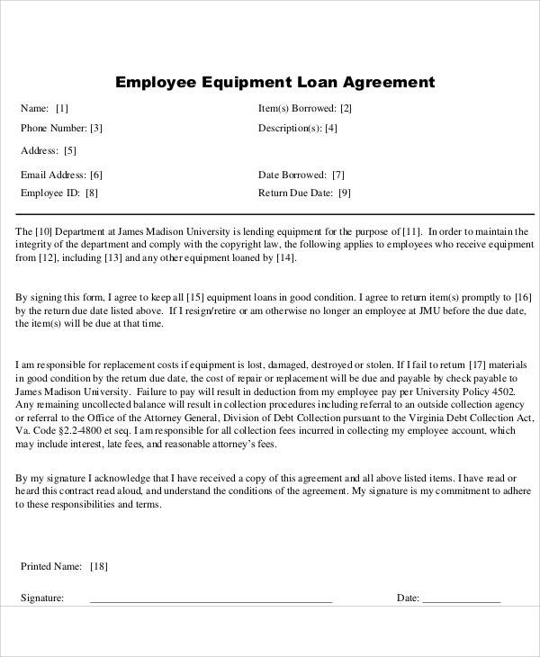 loan to employee agreement