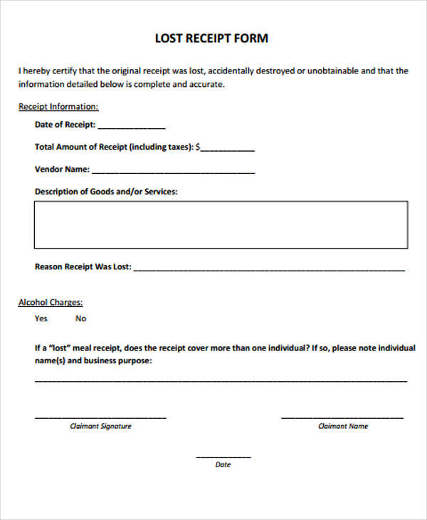 FREE 36+ Printable Receipt Forms in PDF MS Word