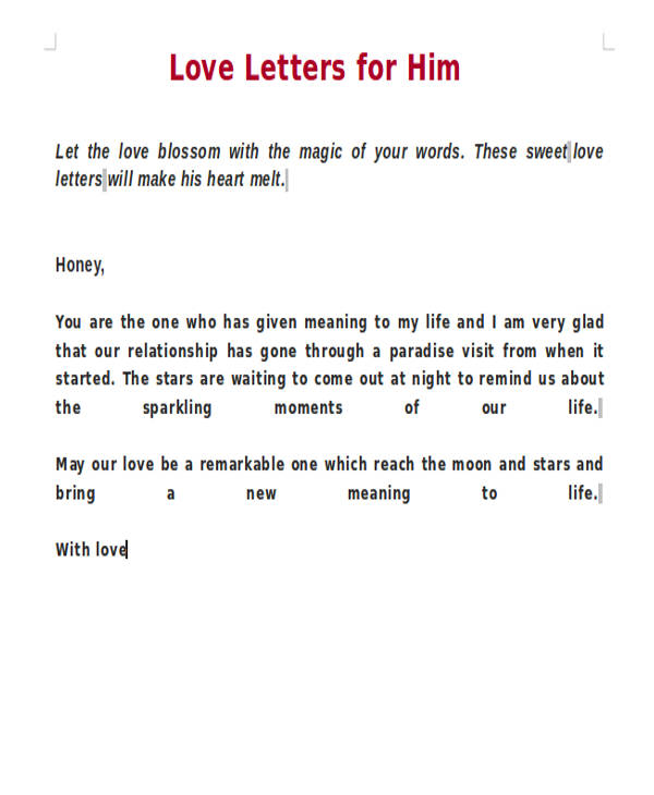 love letter to him