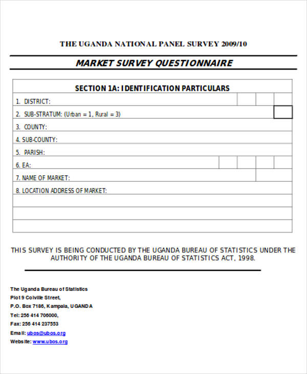 market questionnaire survey form1