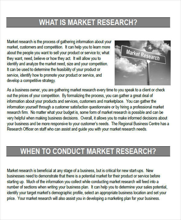 market research plan sample
