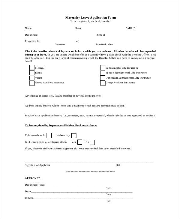 maternity leave application form1