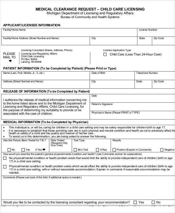 medical clearance request form1