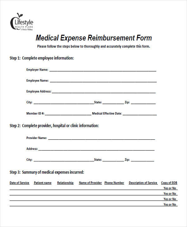 medical expense reimbursement form