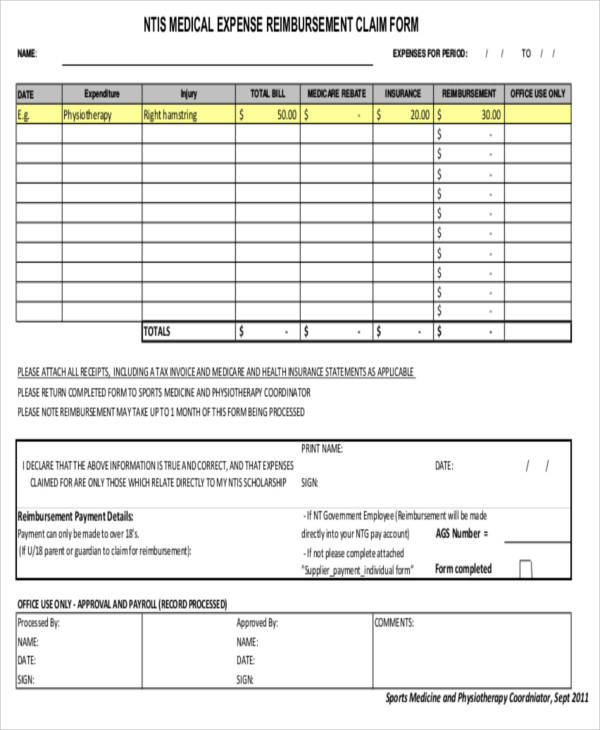 medical expenses claim form2