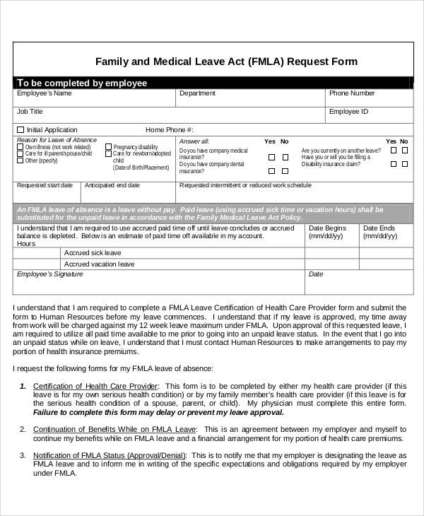 medical leave act form