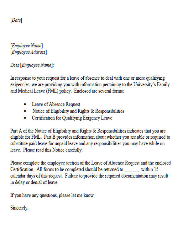 medical leave request letter