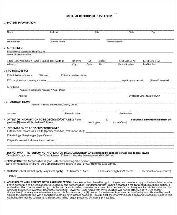 medical records release form1