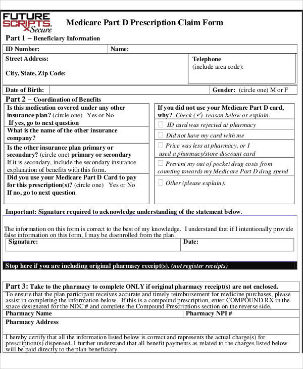 Medicare Prescription Rebate Form