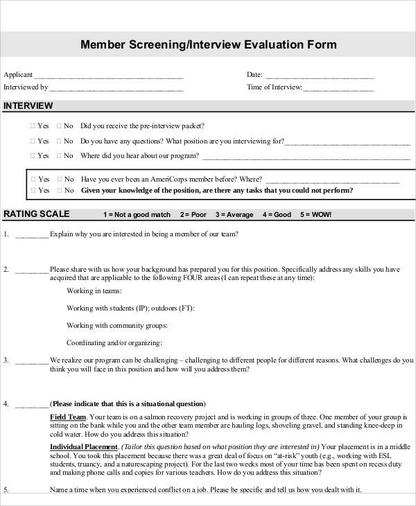 member screening interview evaluation form1