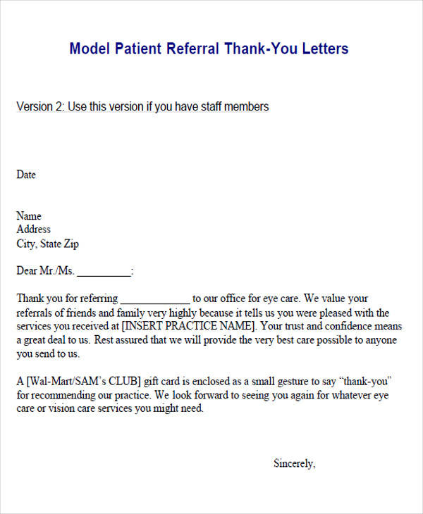 Thank You Letter For Referral from images.sampletemplates.com