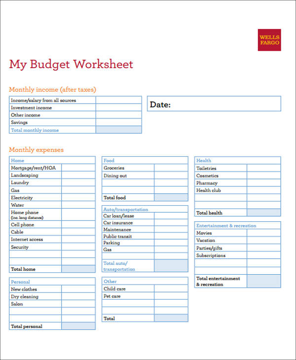 monthly my budget form2