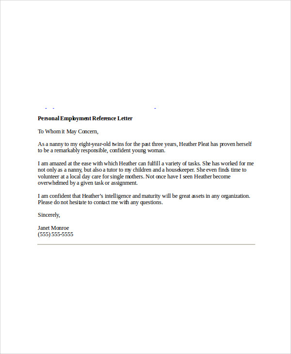 Dppicture Recommendation Letter Nanny