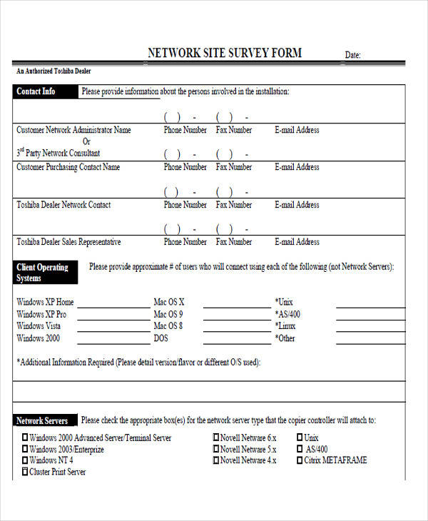 Voip Site Survey Template