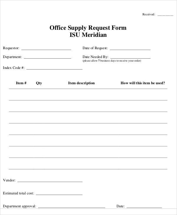 office supply requisition form