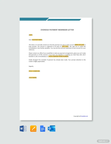 overdue payment reminder letter template