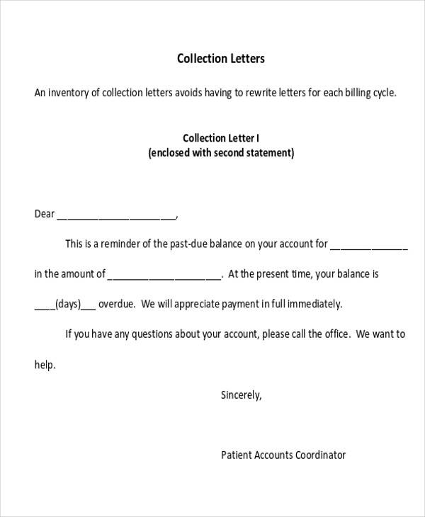 partial payment collection letter