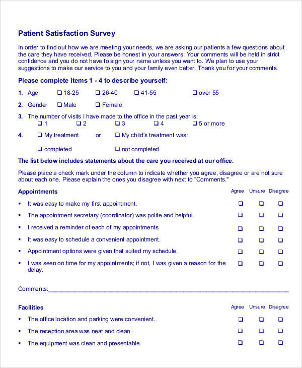 FREE 60 Sample Survey Forms In MS Word