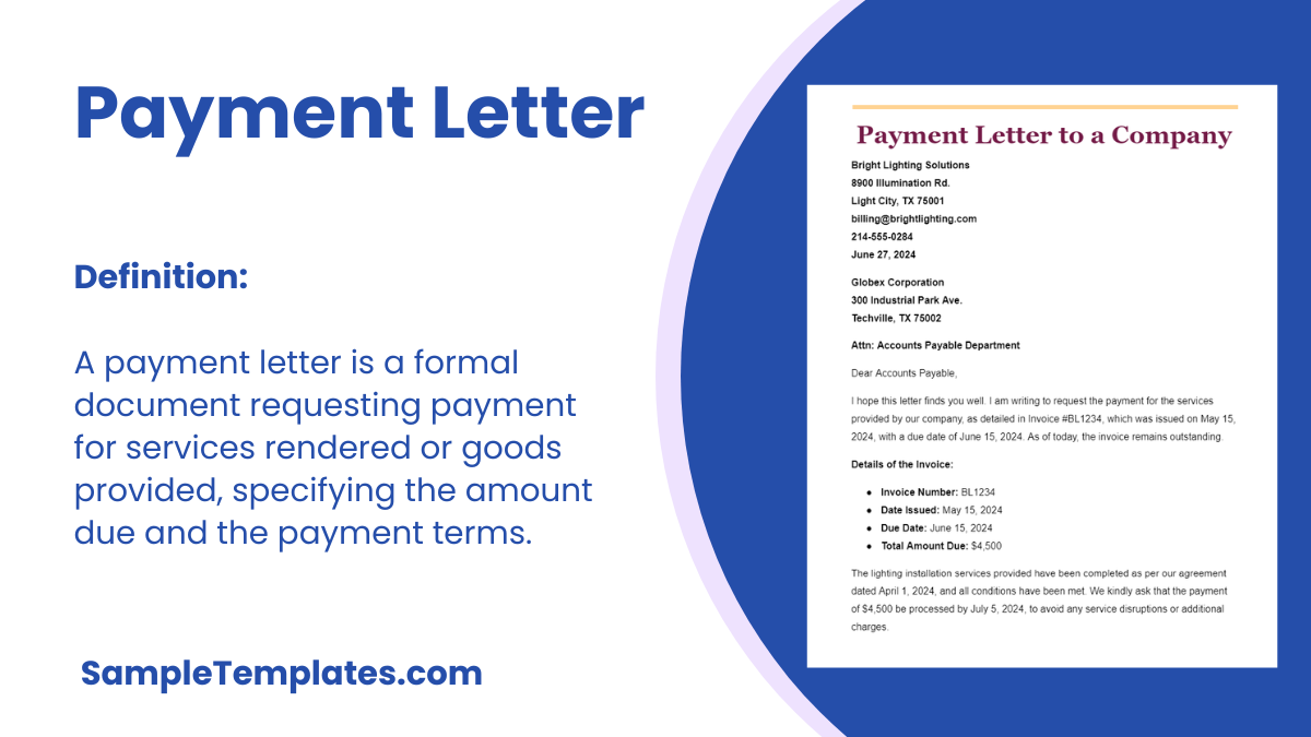 Payment Letter