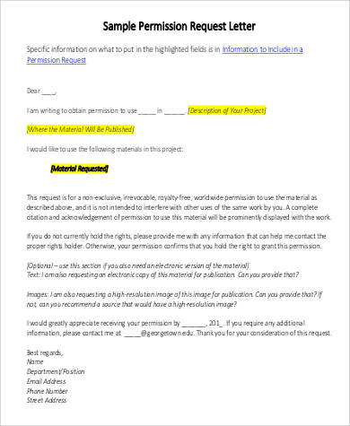 permission request letter format