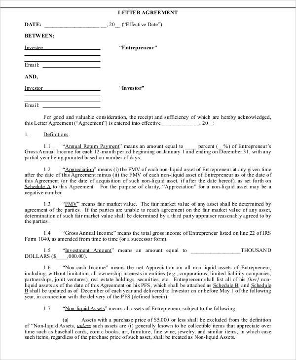 38+ Agreement Letter Examples - Word, PDF