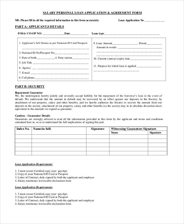 personal loan agreement form1