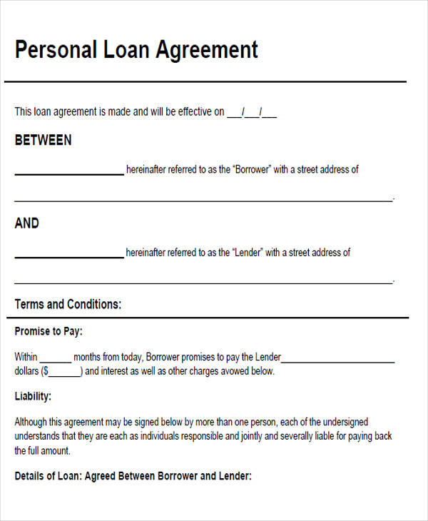 personal loan agreement form3