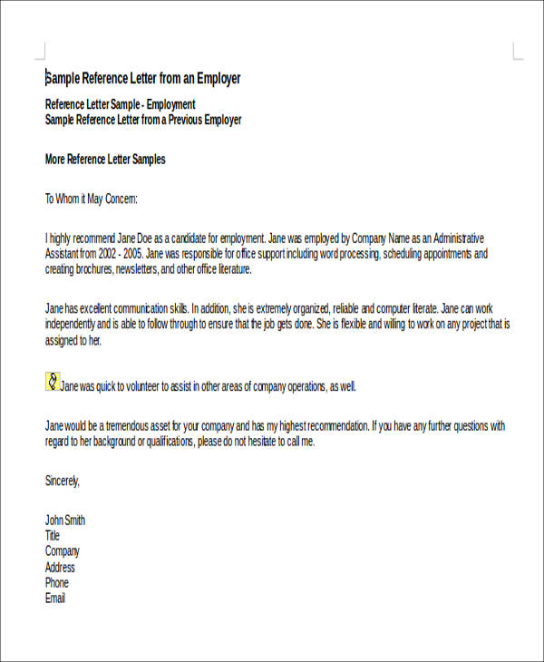 Reference Letter Template For Volunteer | Best Creative Template