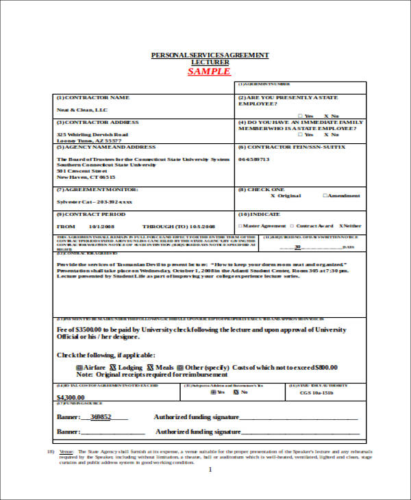 personal service agreement form3