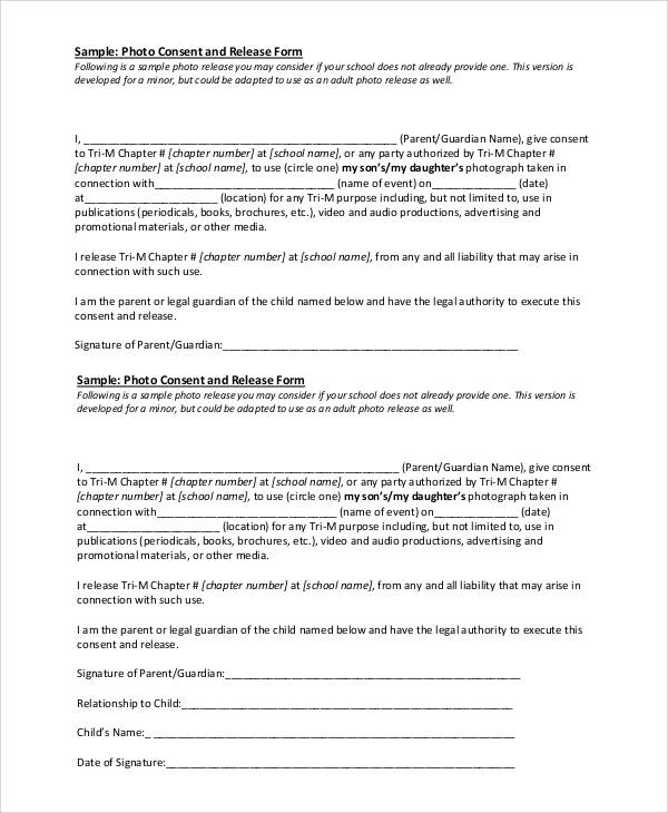 photo release consent form