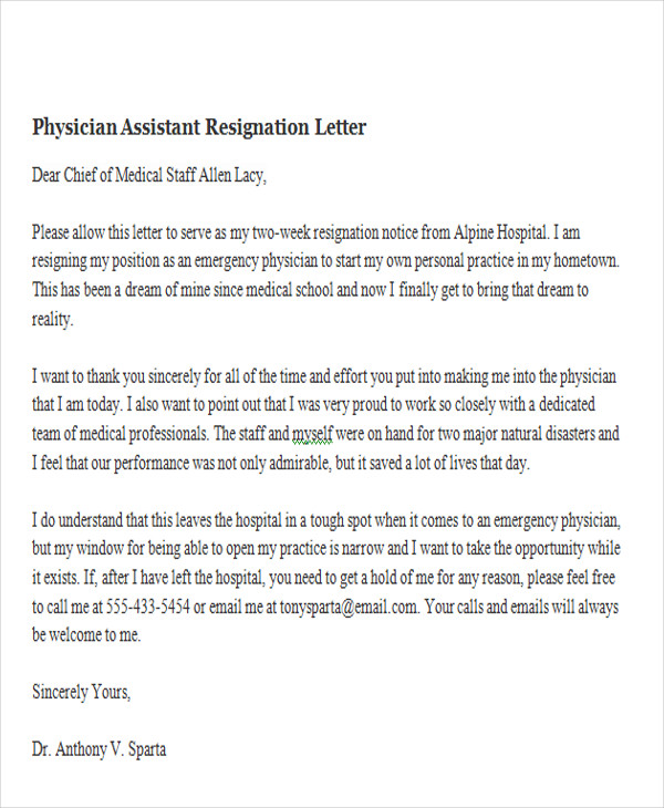 65+ Sample Resignation Letters | Sample Templates