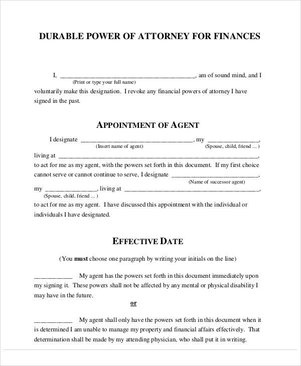 power of attorney financial medical form