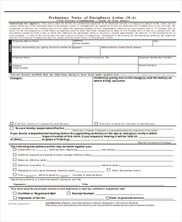 preliminary notice of disciplinary action form3