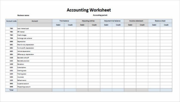 Bookkeeping Free Printable Accounting Forms