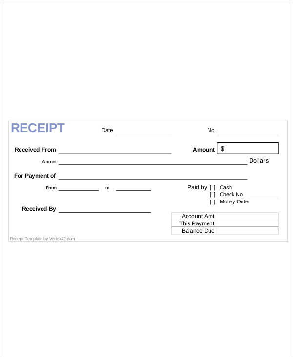Free Printable Payment Receipt Template