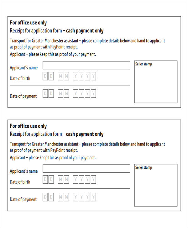 printable cash payment receipt2